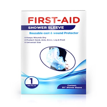 First Aid Shower Sleeve Reusable Cast and Wound Protector, 30 Inch, Pack of 1
