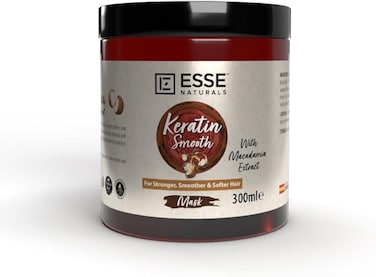 قناع شعر ايسي ناتشورالز كيراتين سموث مع المكاديميا من اسنشيالز، لشعر اقوى وانعم، يساعد على تقليل التجعد، غني بمستخلص جوز المكاديميا والكيراتين المتحلل، 300 مل