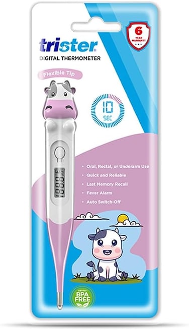 تريستر ميزان حرارة رقمي (TS 202TDC), للاستخدام عن طريق الفم والمستقيم وتحت الابط, طرف مرن, نتائج سريعة ودقيقة, شاشة LCD, ايقاف تلقائي, انذار حمى, خالي من BPA