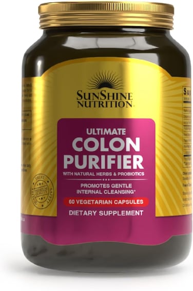 Sunshine Nutrition Ultimate Colon Purifier  Promotes Healthy Digestion, Immunity &amp; Restores Gut Balance - 60 Veg Caps