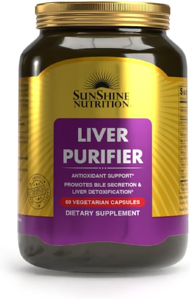 Sunshine Nutrition Liver Purifier   Antioxidant Support, Promotes Bile Secretion &amp; Liver Detoxification - 60 Veg Capsules