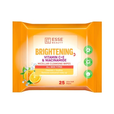 Esse Beauty Brightening Vitamin C + E &amp; Niacinamide Micellar Cleansing Wipes - 25pcs