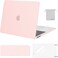 MOSISO Compatible with MacBook Air 13 inch Case 2022, 2021-2018 Release A2337 M1 A2179 A1932, Plastic Hard Shell&amp;Keyboard Cover&amp;Screen Film&amp;Storage Bag for MacBook Air 13.3 inch Case, Apricot
