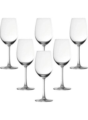 6 Piece Madison Red Wine Glass Set, 425ml Capacity - Clear