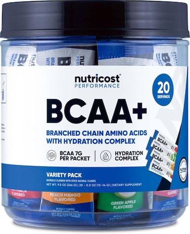 Nutricost BCAA+ Hydration Variety Pack (20 Stickpacks), Branched Chain Amino Acids with Hydration Complex, Gluten-Free, Non-GMO