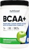 مسحوق نوتريكوست BCAA + ترطيب (تفاح أخضر) 30 حصة، أحماض أمينية متفرعة السلسلة مع مركب ترطيب، خالٍ من الغلوتين، غير معدل وراثيًا