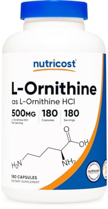 Nutricost L-Ornithine 500Mg, 180 Capsules - Non-GMO And Gluten Free