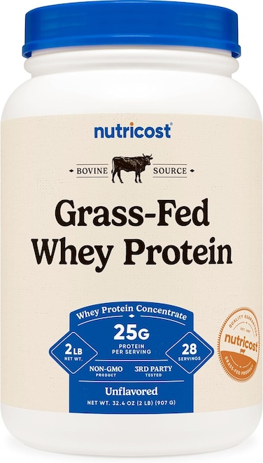 Nutricost Grass-Fed Whey Protein Concentrate, Undenatured, Non-GMO, Gluten Free, Natural Flavors