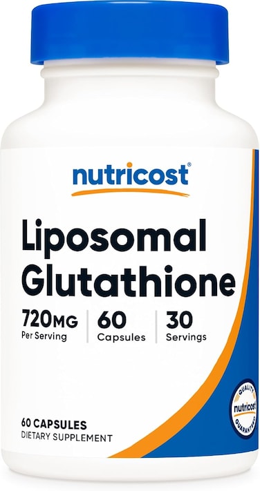 Nutricost Liposomal Glutathione Supplement (60 Capsules, 720mg Per Serving) - Vegan, Non-Gmo, 30 Servings, Vegan, Gmo-Free, 30 Servings