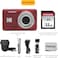 KODAK PIXPRO FZ55 16MP Digital Point &amp; Shoot Camera, 5X Optical Zoom, 28mm Wide Angle, 1080P Full HD Video, Bundle With 32GB SD Card, Protective Case, And Hi-Speed Card Reader (Red)
