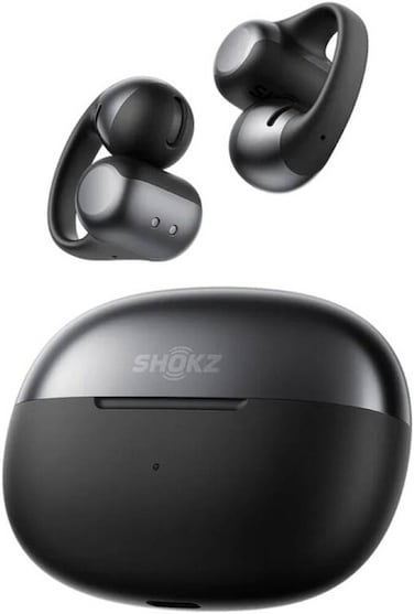 SHOKZ OpenDots ONE Wireless Open-Ear, Clip-On Earbuds, Ergonomic JointArc Fit with Dual-Driver Bassphere Technology, Dolby Audio, 40-Hour Battery Life, IP54 Water Resistance, Black  OpenDots ONE