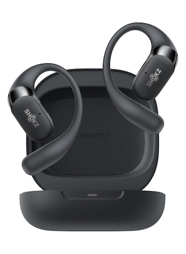OpenFit 2 Open-Ear Headphones, True Wireless Bluetooth Earphones with Microphone, Earhook Earbuds with 48 Hours of Playtime, USB-C Fast Charging, IP55 Water-Resistant, with Carrying bag black
