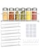 4 Tier Metal Spice Racks, Wall Mounted Spice Jar Storage Rack Organiser, Hanging Spice Rack for Inside Cupboard, Strong Adhesive No Drill for Spices Condiments Cooking Tools, Silver
