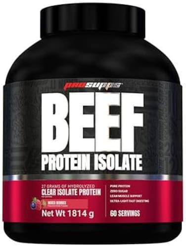 ProSupps Beef Protein Isolate Powder &ndash; Mixed Berry Flavor, 4lb, High Protein Supplement for Lean Muscle Support &amp; Recovery