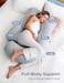 Momcozy Pregnancy Pillows With Cooling Cover, U-Shaped Full Body Maternity Pillow For Side Sleepers 57inch - Support For Back, Hip, Belly, Legs For Pregnant Women