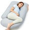 Momcozy Pregnancy Pillows With Cooling Cover, U-Shaped Full Body Maternity Pillow For Side Sleepers 57inch - Support For Back, Hip, Belly, Legs For Pregnant Women