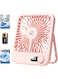 FOXLVDA Small Portable Desk Fan, Battery Operated USB Rechargeable Fan,Folding Hanging Dorm Room Fan for Sleeping, Strong Wind, Ultra Quiet, 100-Speed Table Fan for Bedroom Travel (Pink, 3000mAh)