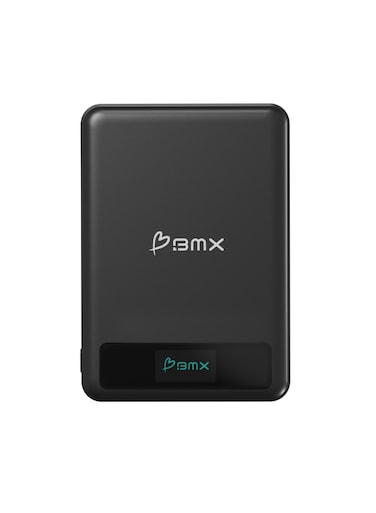 BMX SolidSafe&trade; 10K Magnetic Power Bank  Solid State Technology, Safe and Efficient, TSA Flight Approved, 15W/30W Wireless/Wired, Dual USB-C Fast Charging, Info Display - Black