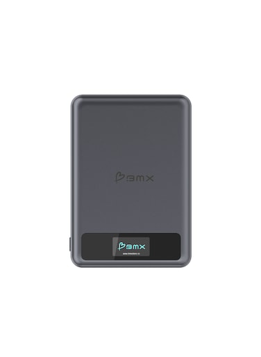 BMX SolidSafe&trade; 10K Magnetic Power Bank  Solid State Technology, Safe and Efficient, TSA Flight Approved, 15W/30W Wireless/Wired, Dual USB-C Fast Charging, Info Display - Blue