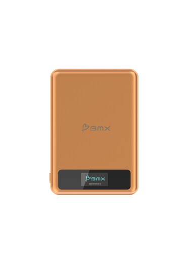 BMX SolidSafe&amp;trade; 10K Magnetic Power Bank  Solid State Technology, Safe and Efficient, TSA Flight Approved, 15W/30W Wireless/Wired, Dual USB-C Fast Charging, Info Display - Orange