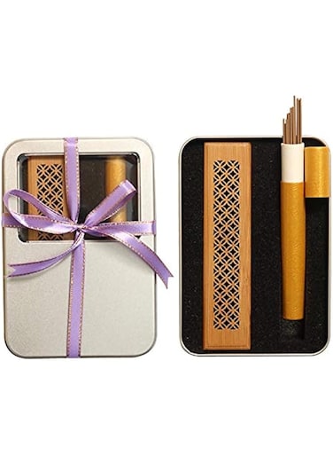 Bakhoor BoSidin Oud Incense Gift Set With Metal Box and 20 PCS Incense sticks and Burner