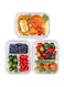 PICCASIO 6-Piece 35oz Glass Food Storage Containers With 6 Ice Pack- Airtight Glass Bento Box Set for Meal Prep and Storage