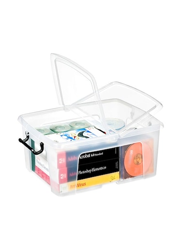 Smart Box With Folding Lid (Made In UK) 24-liter Clear 50x39.5x19cm