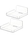 Azonee Acrylic Floating Small Wall Shelves, Mini Wall Mounted Hanging Display Shelves, Universal Adhesive Shelf Easy to Install No Drill, for Security Cameras, Baby Monitors, Smart Speaker, 2 Pcs