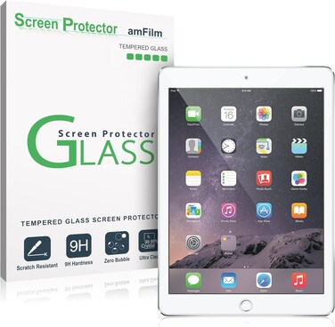 amFilm Screen Protector For iPad 9.7" (2018), iPad Pro 9.7 Inch, iPad Air, And iPad Air 2 - Tempered Glass Screen Protector Film