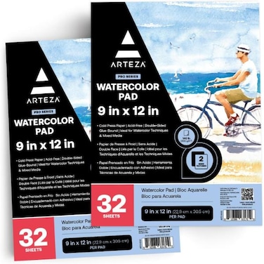 PRO - Watercolor Pad, Expert, 9 x 12 inch, (140lb/300gsm), 32 sheets, 1 pack