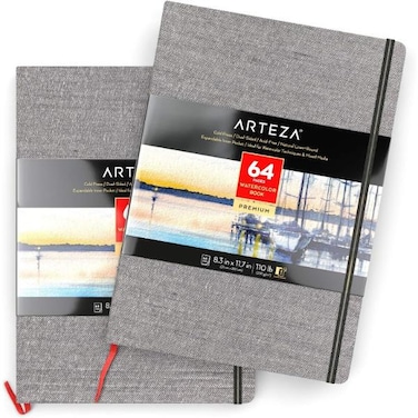 Watercolor Book, Gray, 8.3 x 11.7 inch, 1 pack