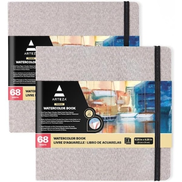 Watercolor Book, Gray, (8.25 x 8.25 inch, 230 gsm), 34 sheets, 1 pack