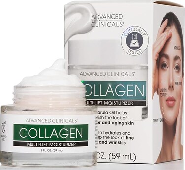 Advanced Clinicals Collagen Cream Facial Moisturizer Multi-Lift Plumping Collagen Firms &amp; Smooths Fine Lines, Sagging Skin, &amp; Wrinkles. Anti-Wrinkle Skin Care Face Lotion W/Hyaluronic Acid, 2 Fl Oz