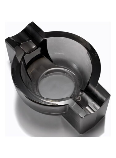 Cigar Ashtray Circular Large-Diameter Double Slot Living Room Cigar Ashtray Rack, Suitable for Indoor and Outdoor home Office Desks (Black)