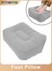 Portable Inflatable Travel Foot Rest Pillow, Air Pump Leg Support Cushion for Airplane, Train, Office, and Home, Comfortable Portable Footrest Stool (Gray)