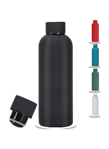 water bottle stainsteel water bottle double wall insulated 750ml school water bottles stainless water bottle for kids heavy duty water bottle (black)