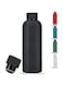 water bottle stainsteel water bottle double wall insulated 750ml school water bottles stainless water bottle for kids heavy duty water bottle (black)