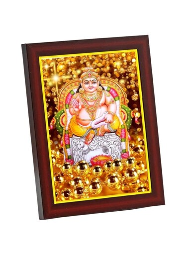 zig zag Lord Kubera,Kuvera,Kuber,Kuberan Small Photo Frame For Wall Table Size Small (6x8 inches, Acrylic Glass)