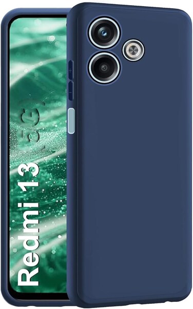 Silicone Case for Xiaomi Redmi 13 4G / Xiaomi Poco M6 4G, Liquid Gel Rubber Bumper Case with Soft Microfiber Lining Cushion Slim Hard Shell Shockproof Protective Cover for Redmi 13 / Poco M6 (Blue)