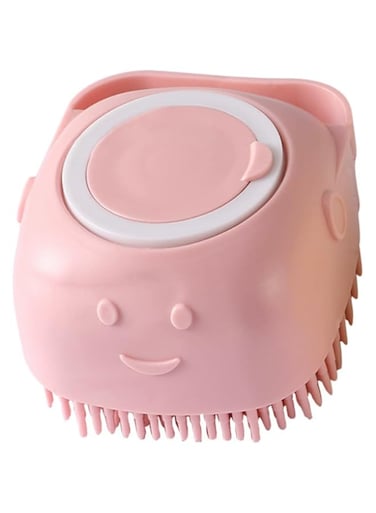 Dog Cat Puppy Bath Brush Scrubber, Shampoo Dispensing Massage Bathing Shower Brush Soft Silicone Grooming Deshedding Exfoliating Washing Hair Fur Comb For Cleaning Sensitive skin on Short Long Haired