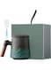 Tea Cup with Tea Infuser and lid for Loose Leaf Tea, 500ml Ceramic Tea Cup with Fine Mesh Tea Strainer, Wood Handle Loose Leaf Tea Steeper Coffee Mug, Tea Diffusers Filter Mug, Birthday Gifts (green)