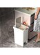 ORCHID M&reg;White kitchen trash can with open foot pedal, 10 liter covered trash can, bedroom kitchen trash can, rectangular trash can with soft close foot pedal, toilet and office trash cans (10 L)