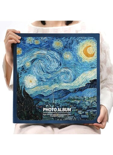 Photo Album Self Adhesive 40 Pages DIY Magnetic Scrapbook Album Hold 4x6 5x7 6x8 8x10 Photos Hand-drawn illustration theme Family Photo Albums Gifts for Travel Wedding Albums Baby Kids Vacation Book