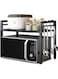 Expandable Countertop Heavy Duty Microwave Shelf Rack, 2-Tier Adjustable Metal Storage for Kitchen - Black