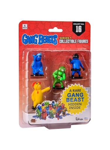 Toikido Gang Beasts Action Figure Toys. 2.5 Inch Kids Toys. Collectable Action Figures For Boys &amp; Girls. 5 Pack Incl. 1 Hidden Rare Character Toy. Official Gang Beasts Toys from (Edition 1)