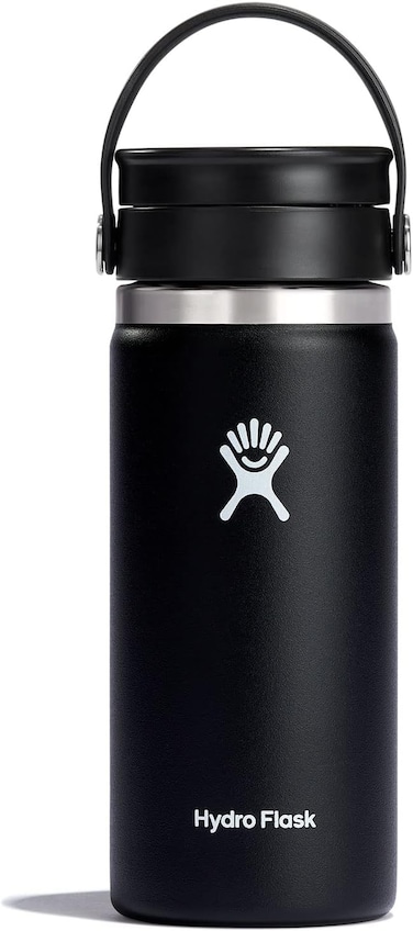 Hydro Flask Black Wide Mouth Insulated Coffee Flask, 470 ml