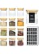 SKYLINK 12Pcs 4oz Glass Spice Jars with Bamboo Lid, Airtight Square Containers with 275 Black Labels &ndash; Perfect for Kitchen Storage, Herbs, Salt, Sugar, Seasonings, and Pantry Organization