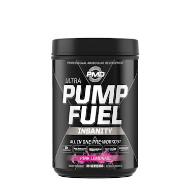 PMD Sports Ultra Pump Fuel Insanity, Pre Workout Drink Mix For Energy, Strength, Endurance, Muscle Pumps And Recovery, Complex Carbohydrates And Amino Energy, Electric Pink Lemonade (30 Servings)