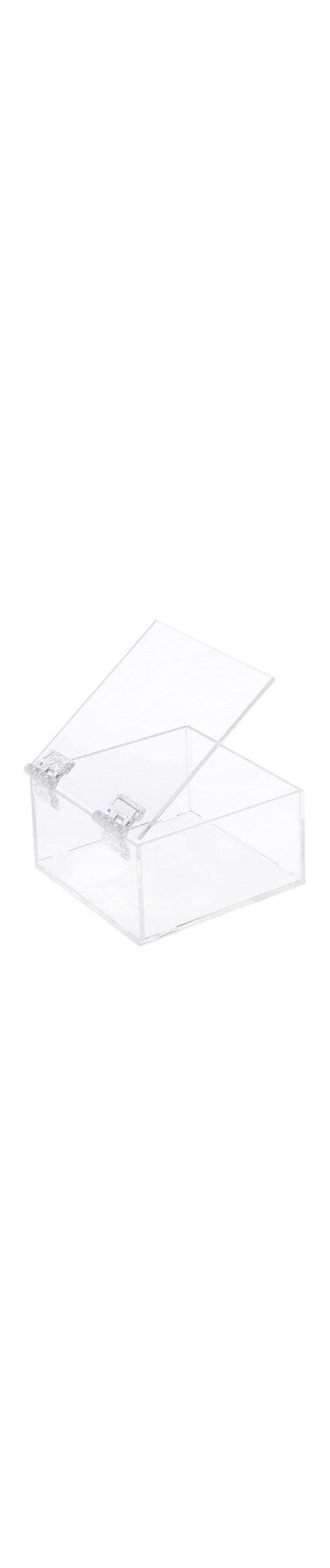 LAMSIT IBDAA Acrylic Box - Fluorescent Display Box with Hinges &ndash; Gift Showcase for Collectibles, Jewelries - Dustproof Protection Storage (10x10x5 cm, Clear)