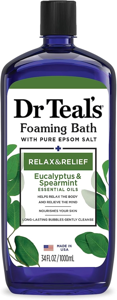Dr Teal's Foaming Bath (Epsom Salt), Eucalyptus Spearmint, 34 Fluid Ounce